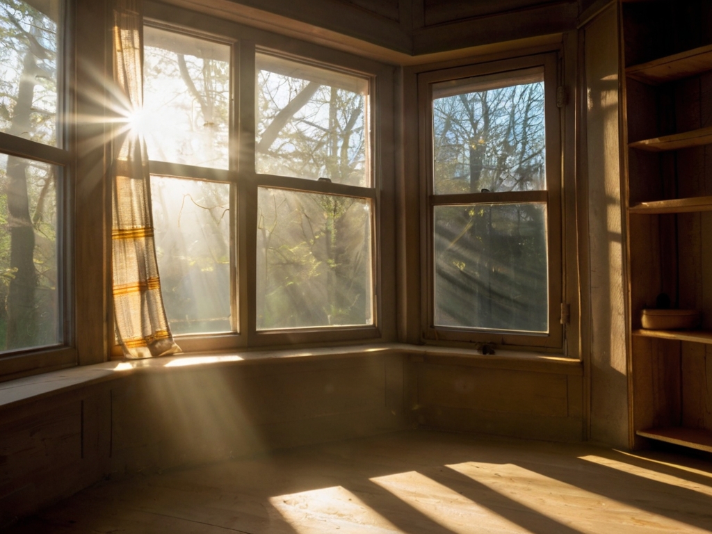 Soft morning sunlight streaming through a window, representing the fresh, receptive energy of early morning